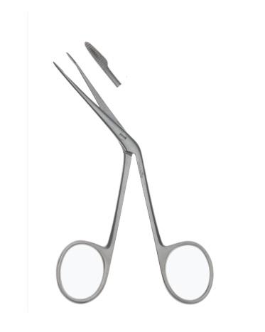 Зажими Hartmann, для вушних тампонів, прямі, делікатні, кінчик 1,4 мм, зубчаста щелепа, загальна довжина 135 мм. Бренд - Asanus Medizintechnik Gmb, Німеччина